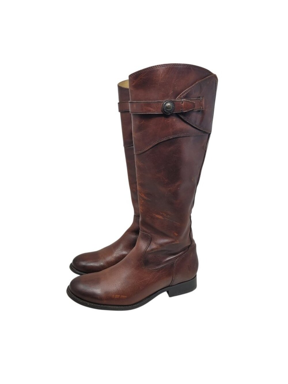 Frye Melissa Button Knee High Boots Size 6.5 B Riding Brown Leather Women's Tall